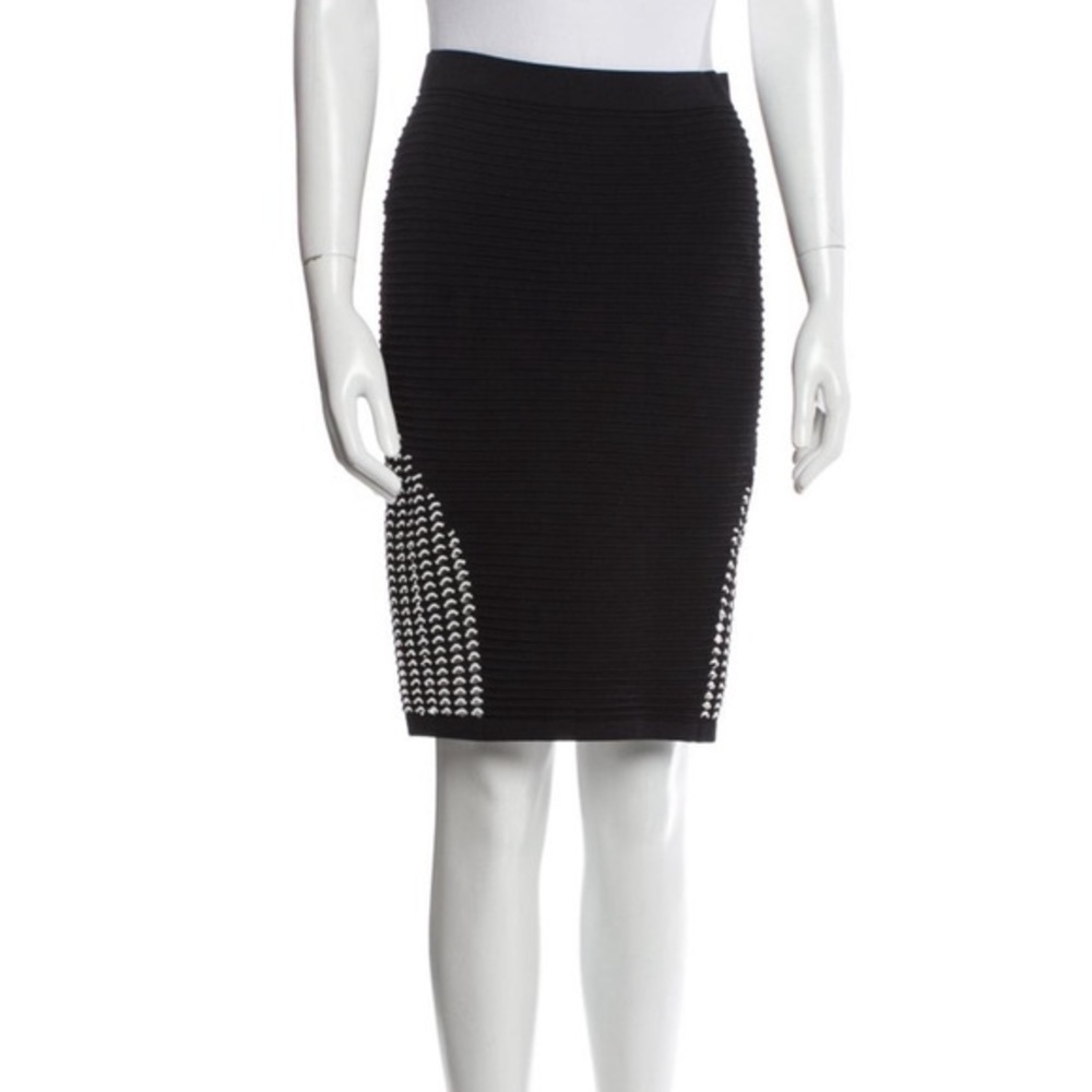 Jonathan Simkhai Blacm Eyelet Trim Stretch Knee-Length Skirt Size Small